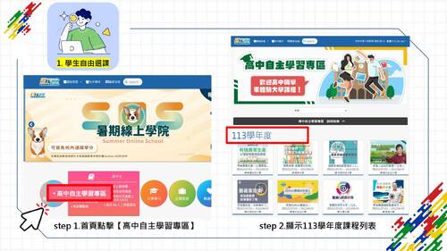 桃園市高中數位教學專區113學年選課及專班申請流程